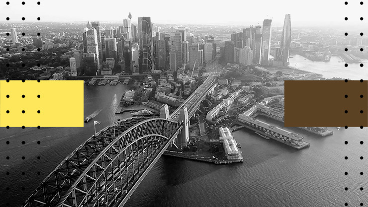 Aerial view of Sydney Harbor